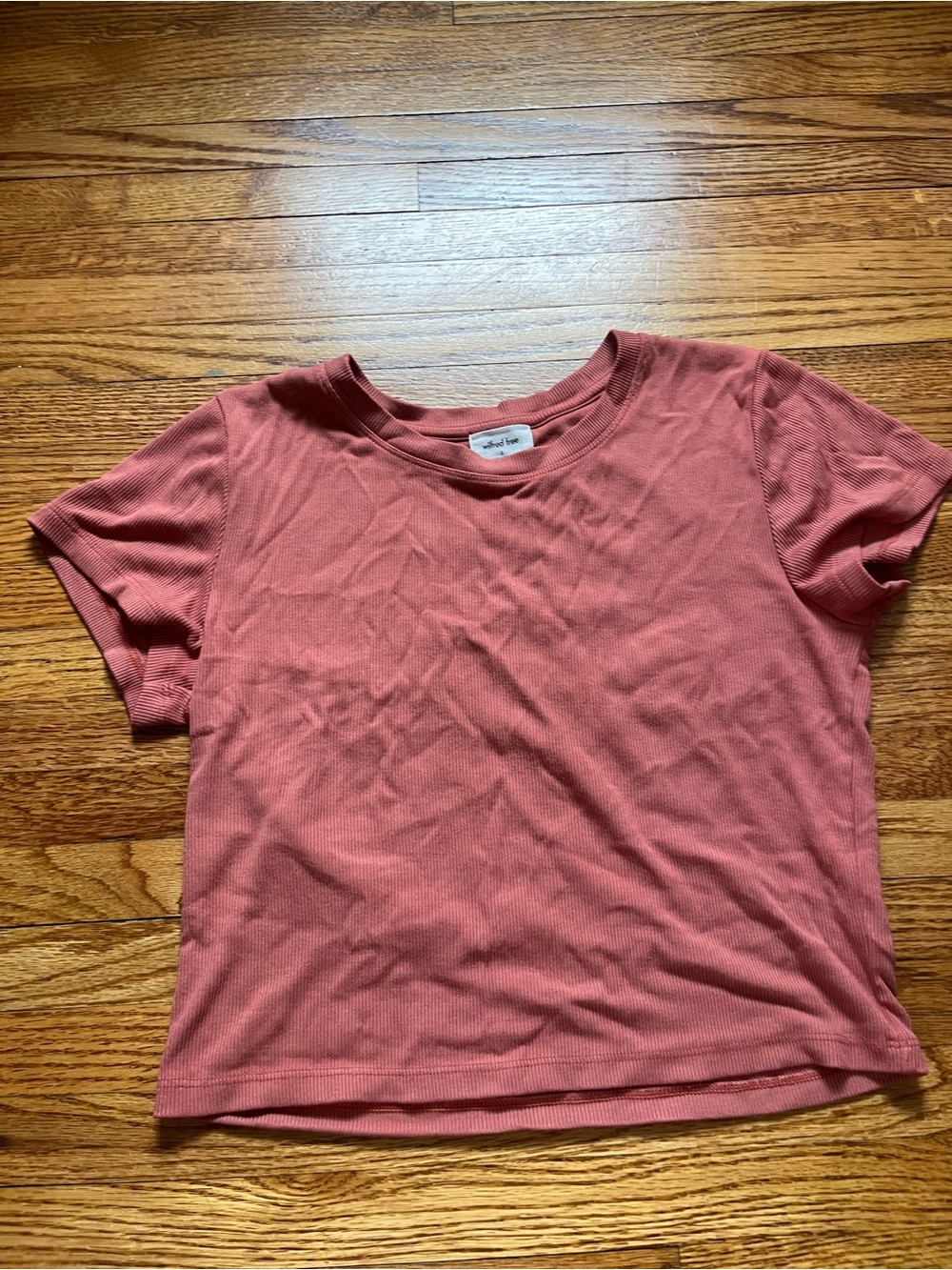 Wilfred Short-Sleeve Ribbed Tee in Mauve Pink